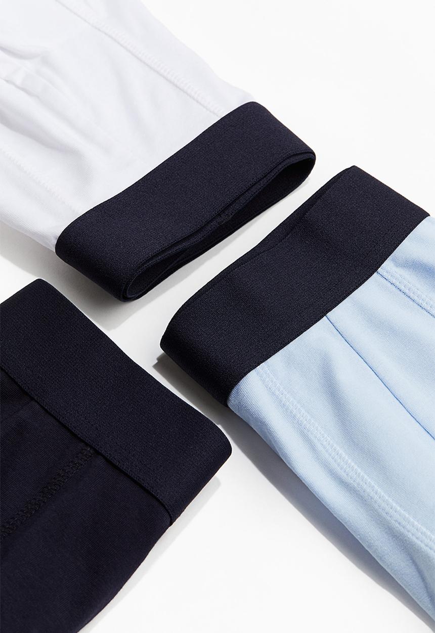 H&M - 3-Pack xtra life™ short trunks - white/light blue/navy blue