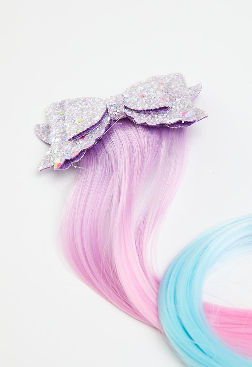 Pop Candy - sequined hair wig clip-lilac & blue