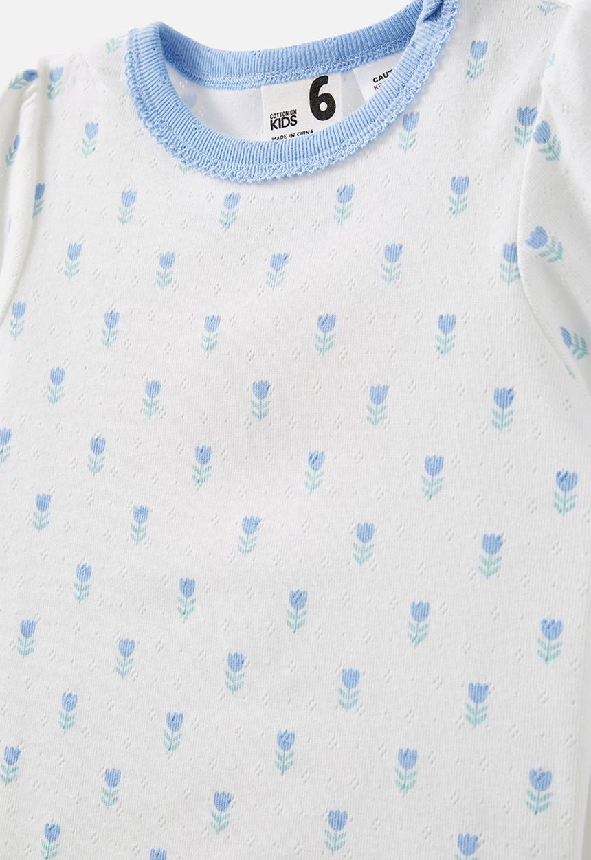 Cotton On - Ella short sleeve pyjama set - vanilla/tulip stamp