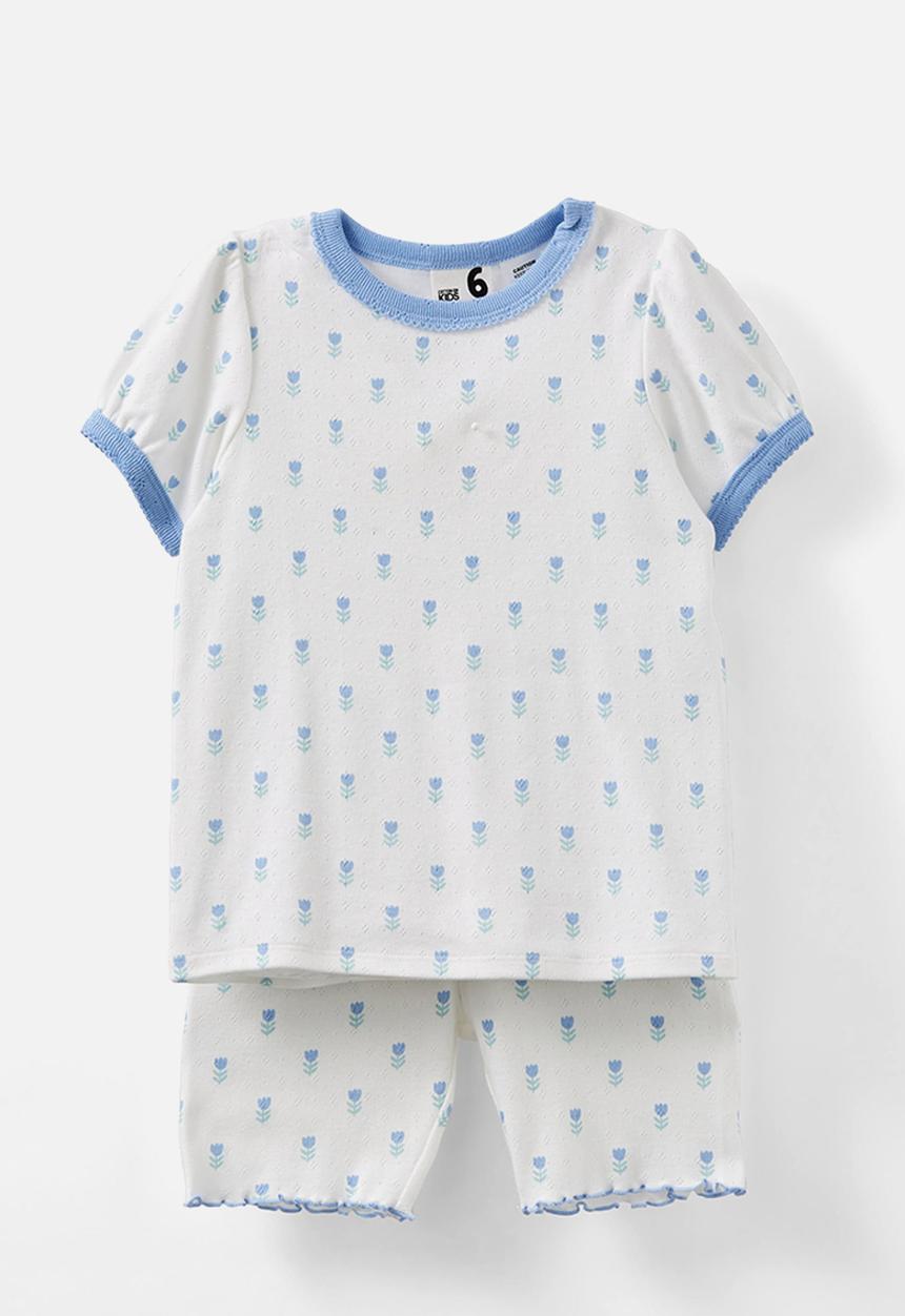 Cotton On - Ella short sleeve pyjama set - vanilla/tulip stamp