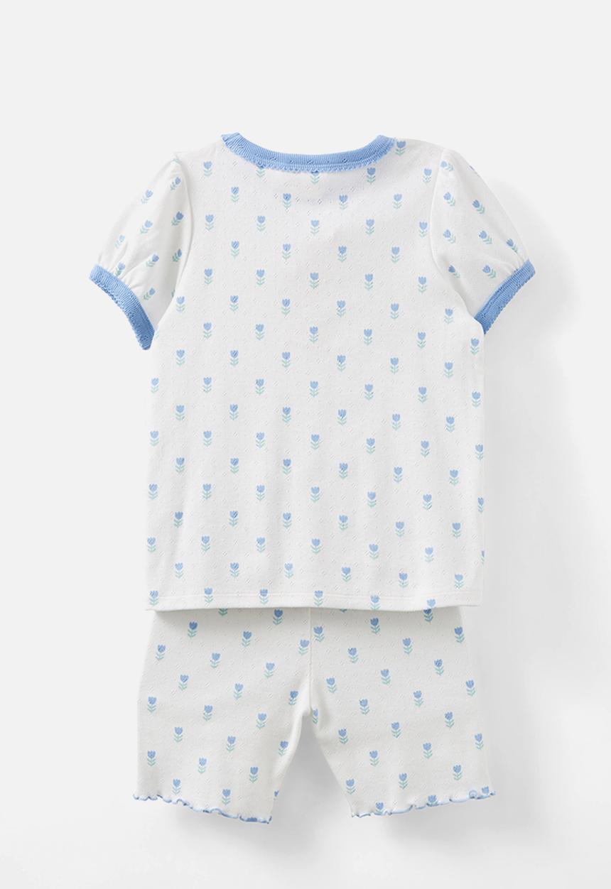Cotton On - Ella short sleeve pyjama set - vanilla/tulip stamp