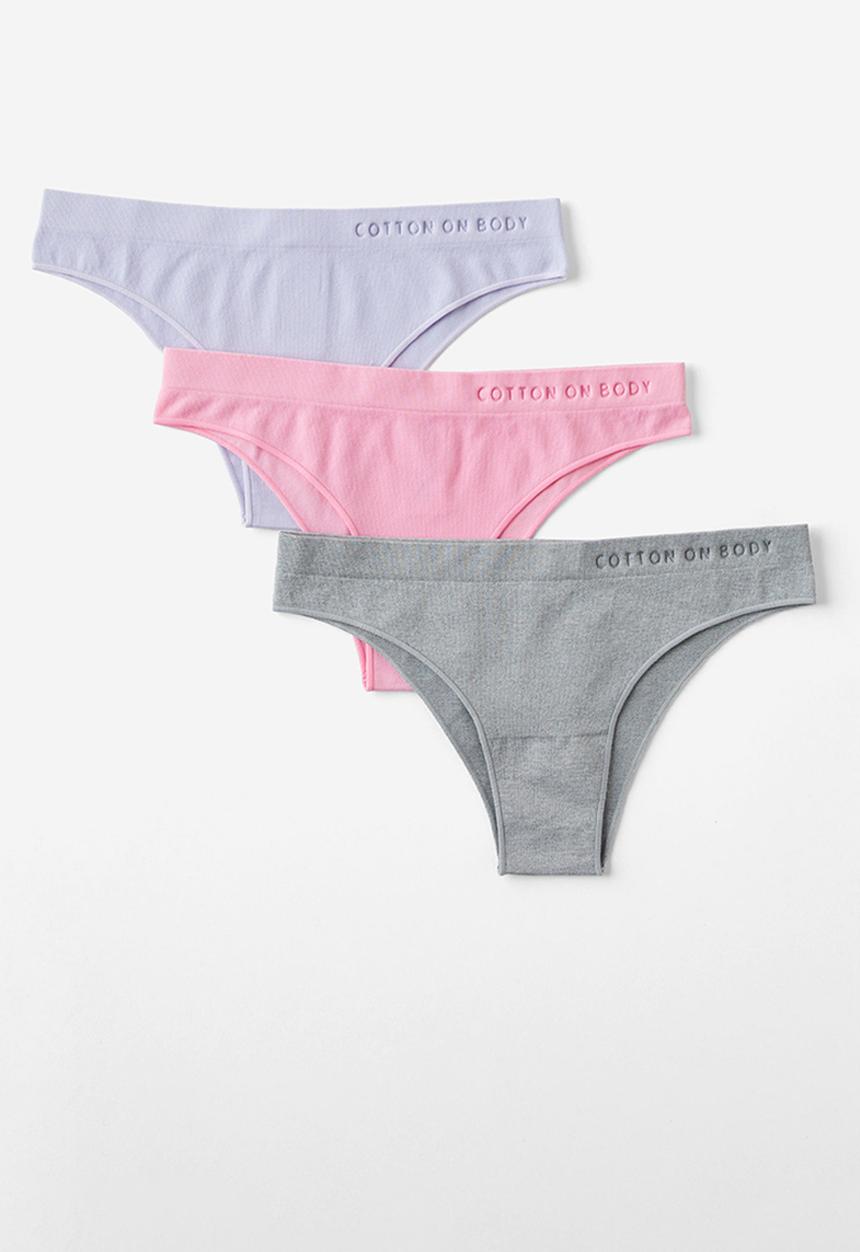 Cotton On - Seamless Hipster Cheeky Brief 3 Pack - Multi