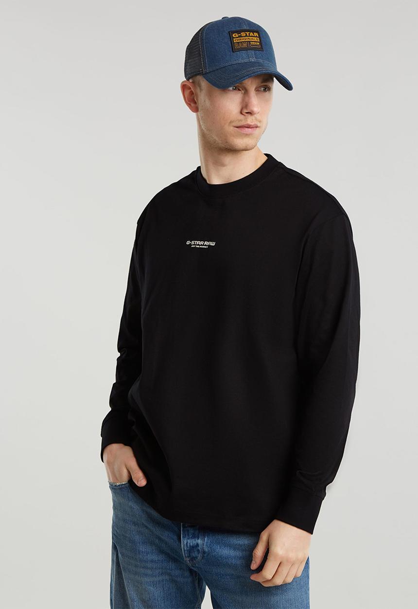 G-STAR - Center chest boxy r t long sleeve - dk black