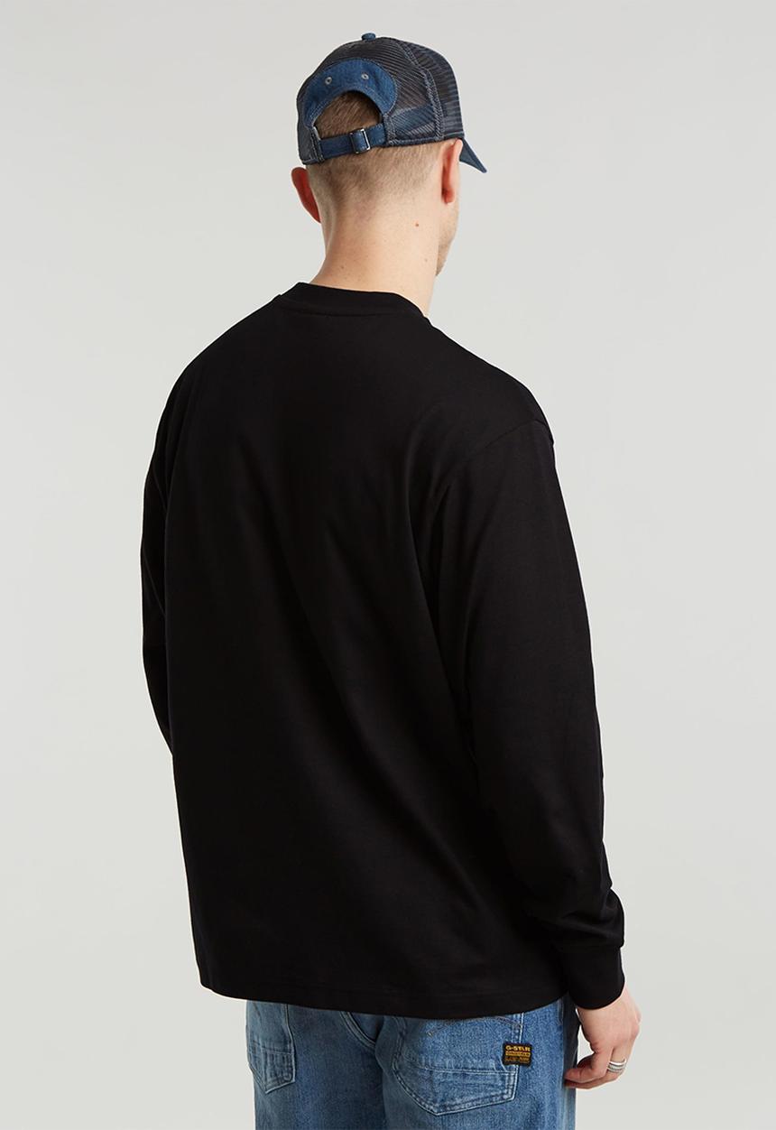 G-STAR - Center chest boxy r t long sleeve - dk black