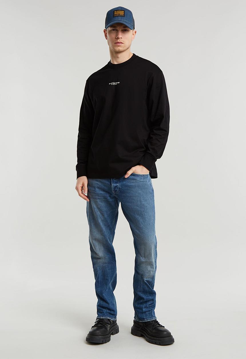 G-STAR - Center chest boxy r t long sleeve - dk black