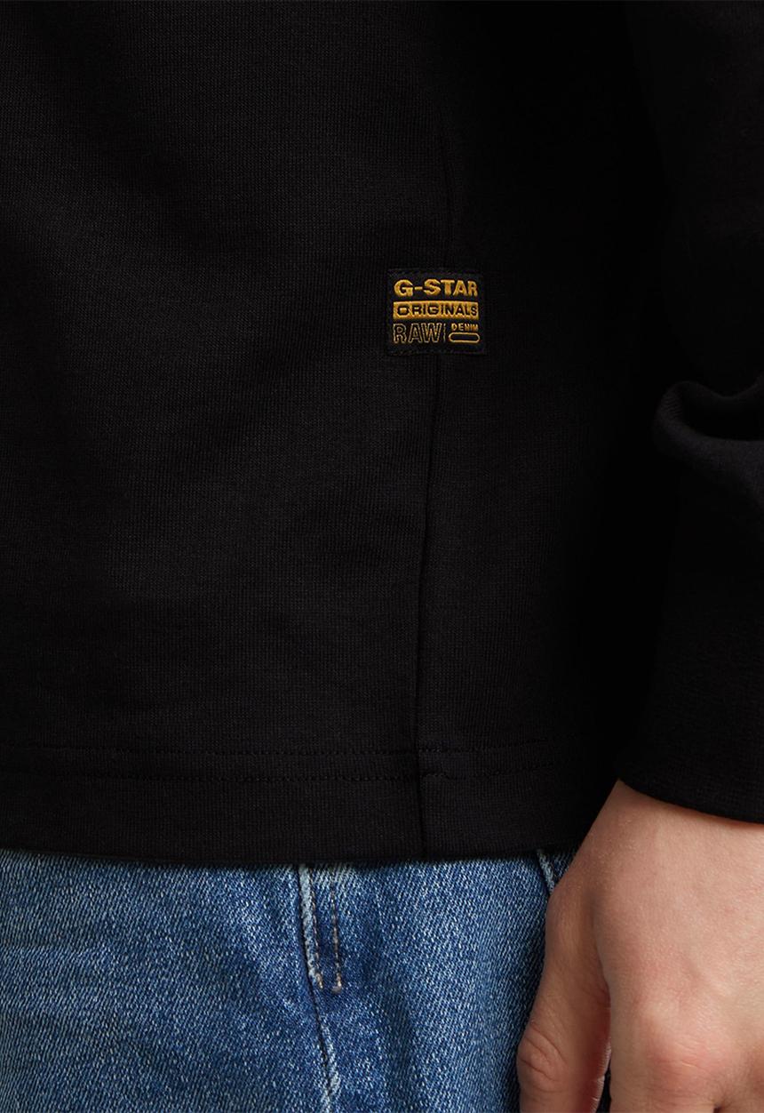 G-STAR - Center chest boxy r t long sleeve - dk black
