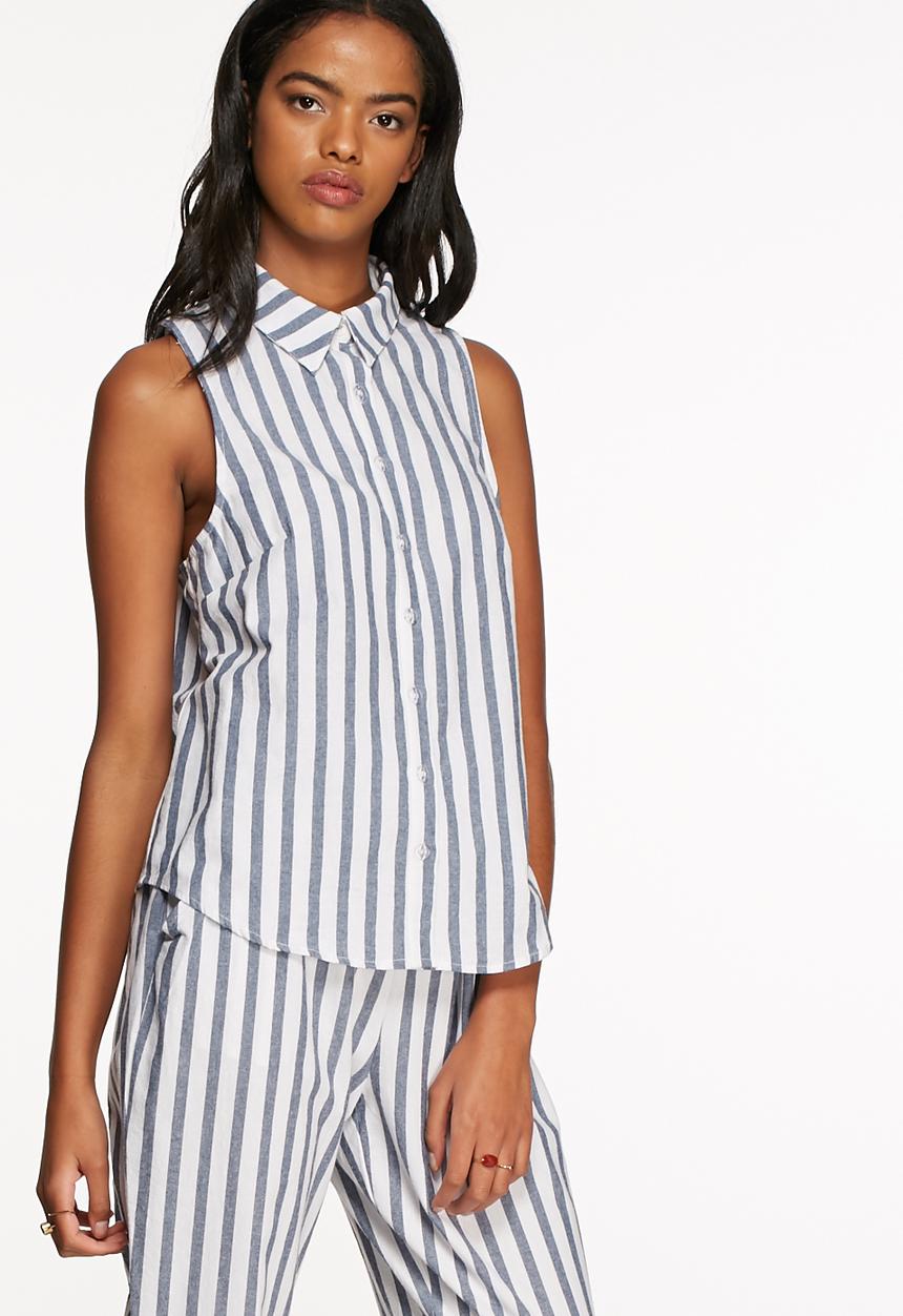 MINKPINK - Chloe stripe sleeveless shirt
