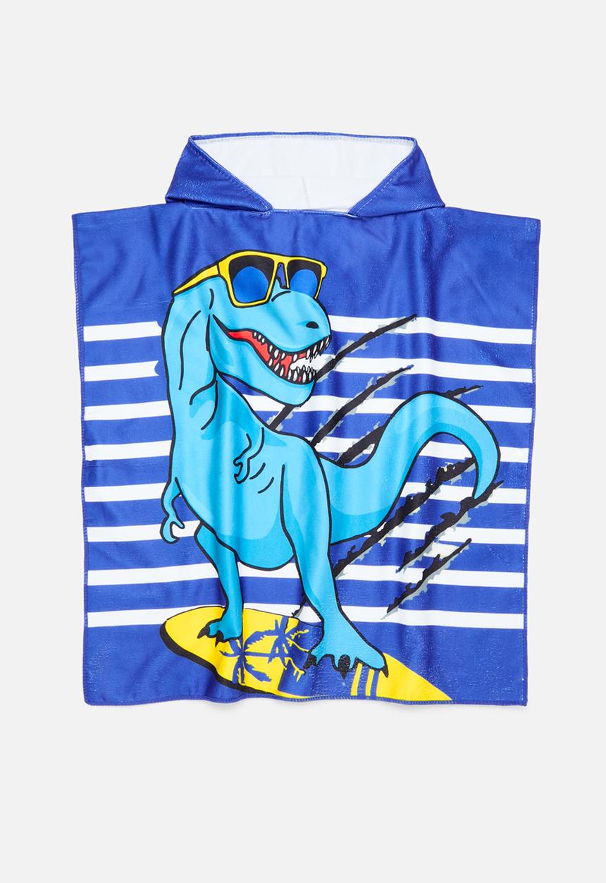 Pop Candy - Dino hooded towel - blue