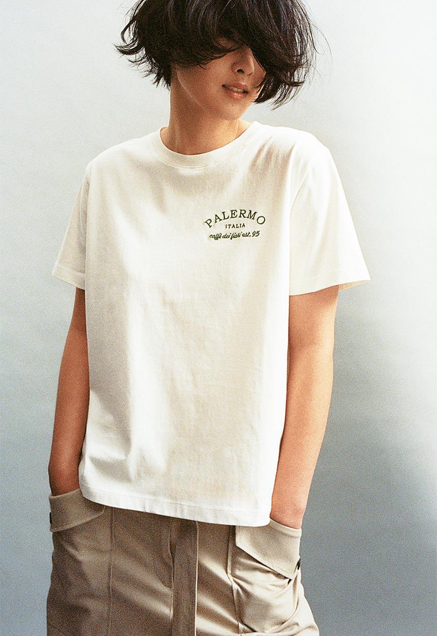 H&M - Printed T-shirt - cream/palermo