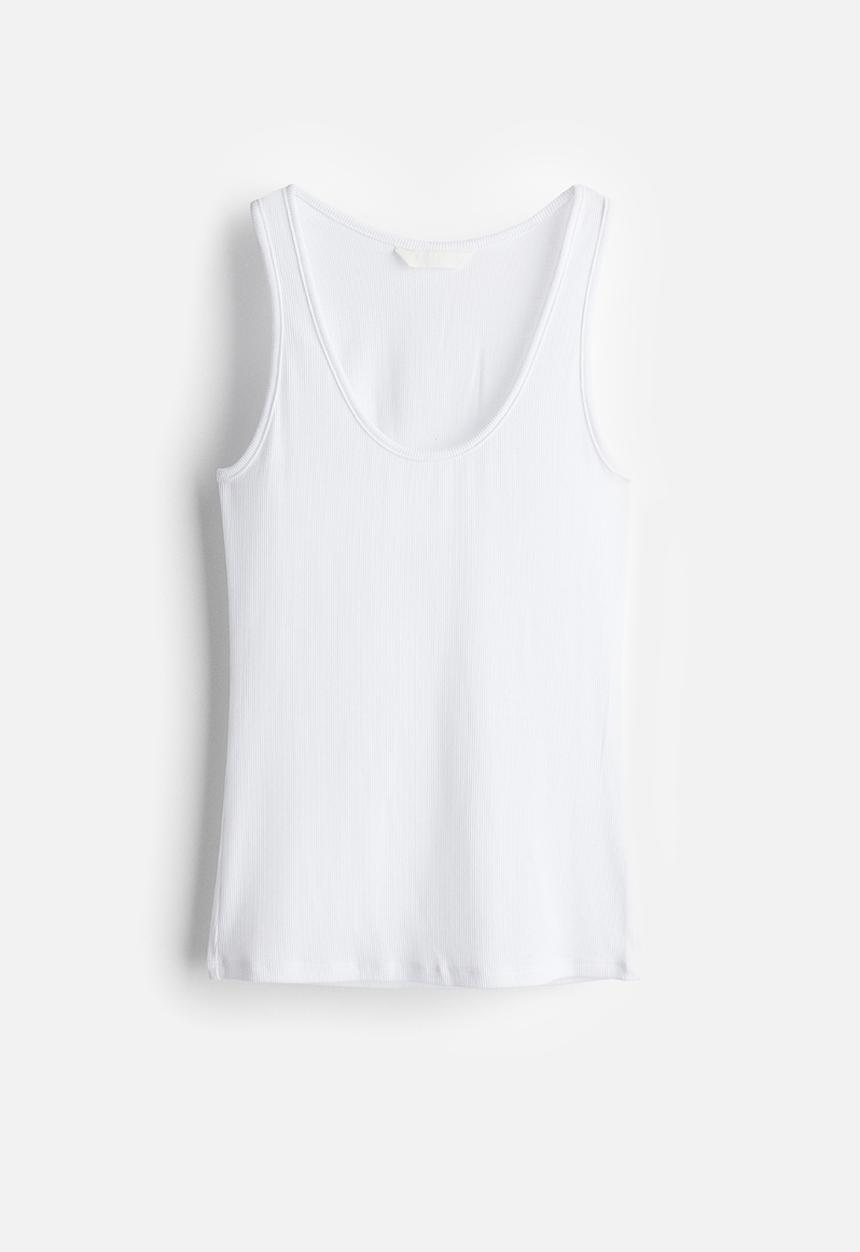 H&M - Ribbed vest top - white
