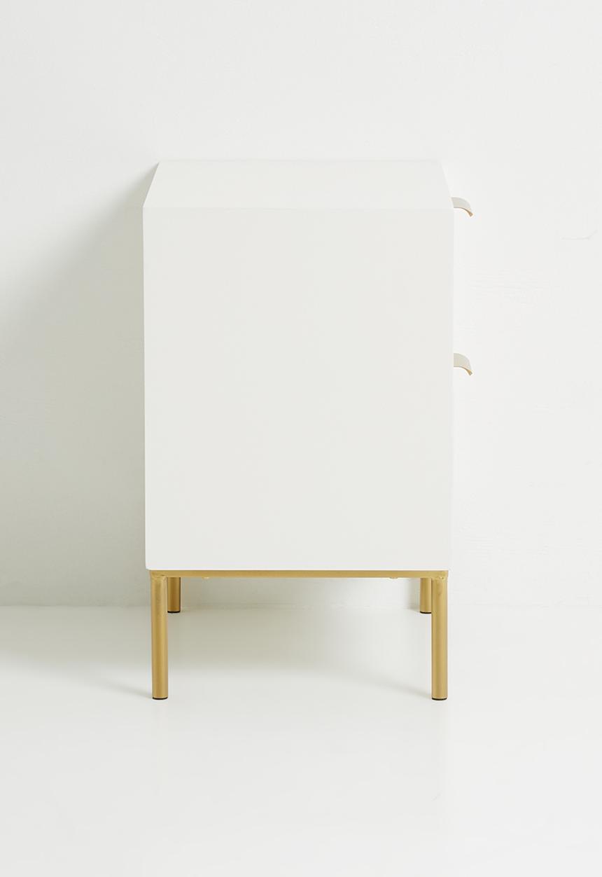 Sixth Floor - Theo rattan bedside table - Natural & white