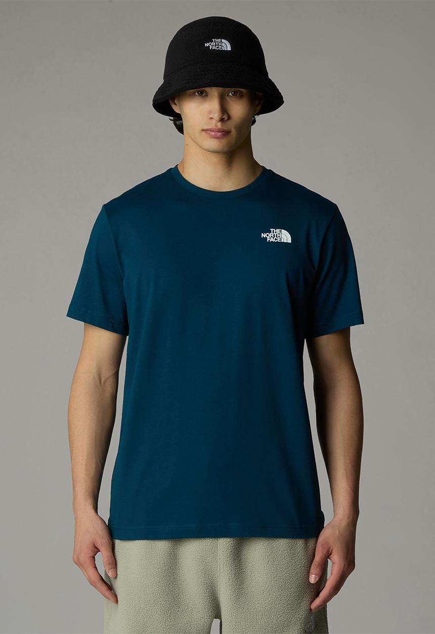 The North Face - M short sleeve redbox tee - midnight petrol & tnf red