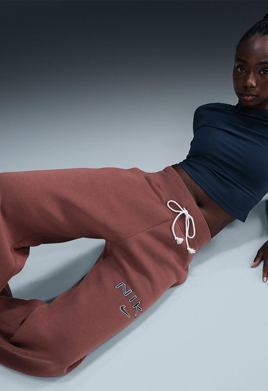 Nike - Nike Phoenix wide leg pant - Red sepia