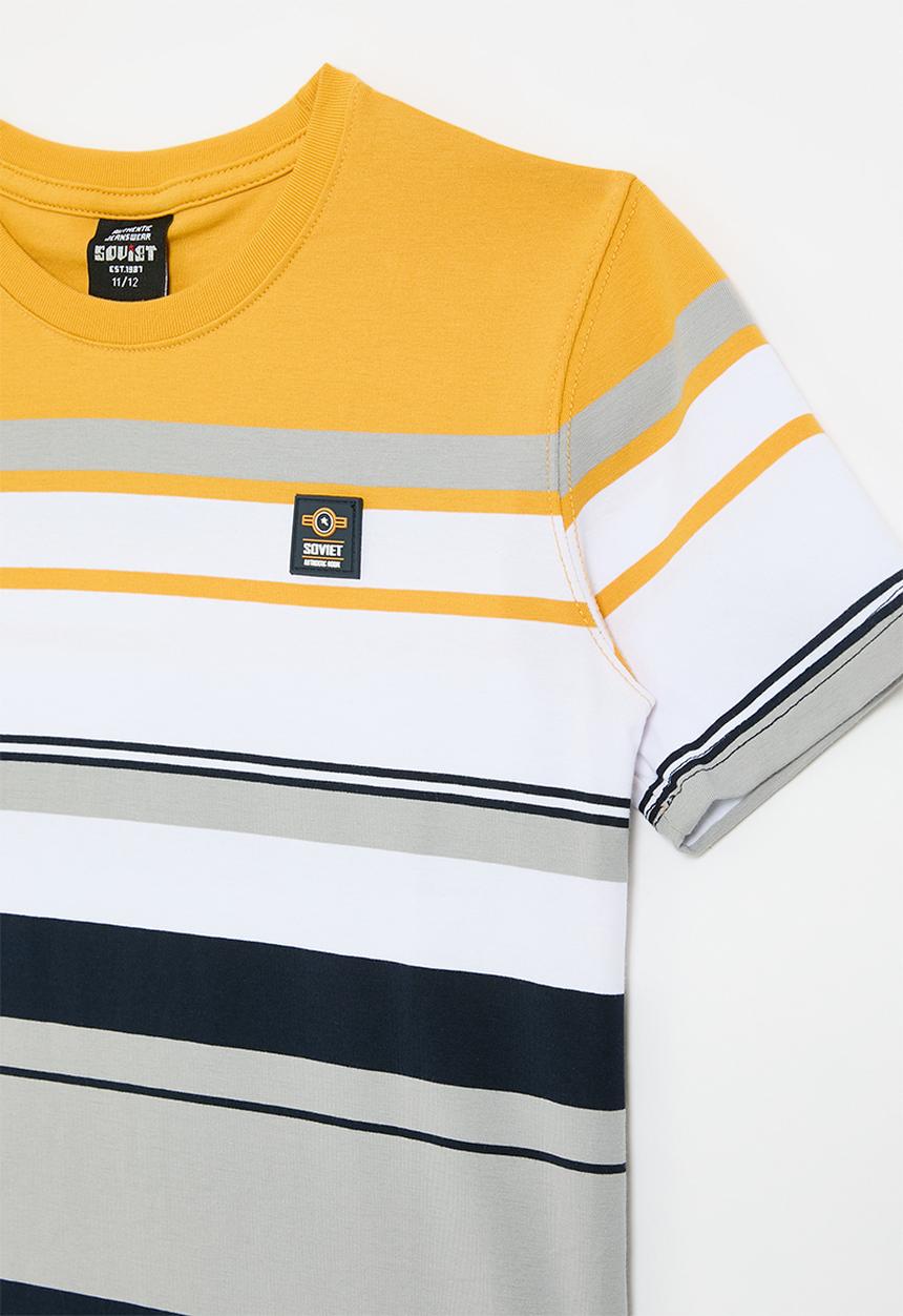 SOVIET - Boys crew neck y/dye stripe - new mustard