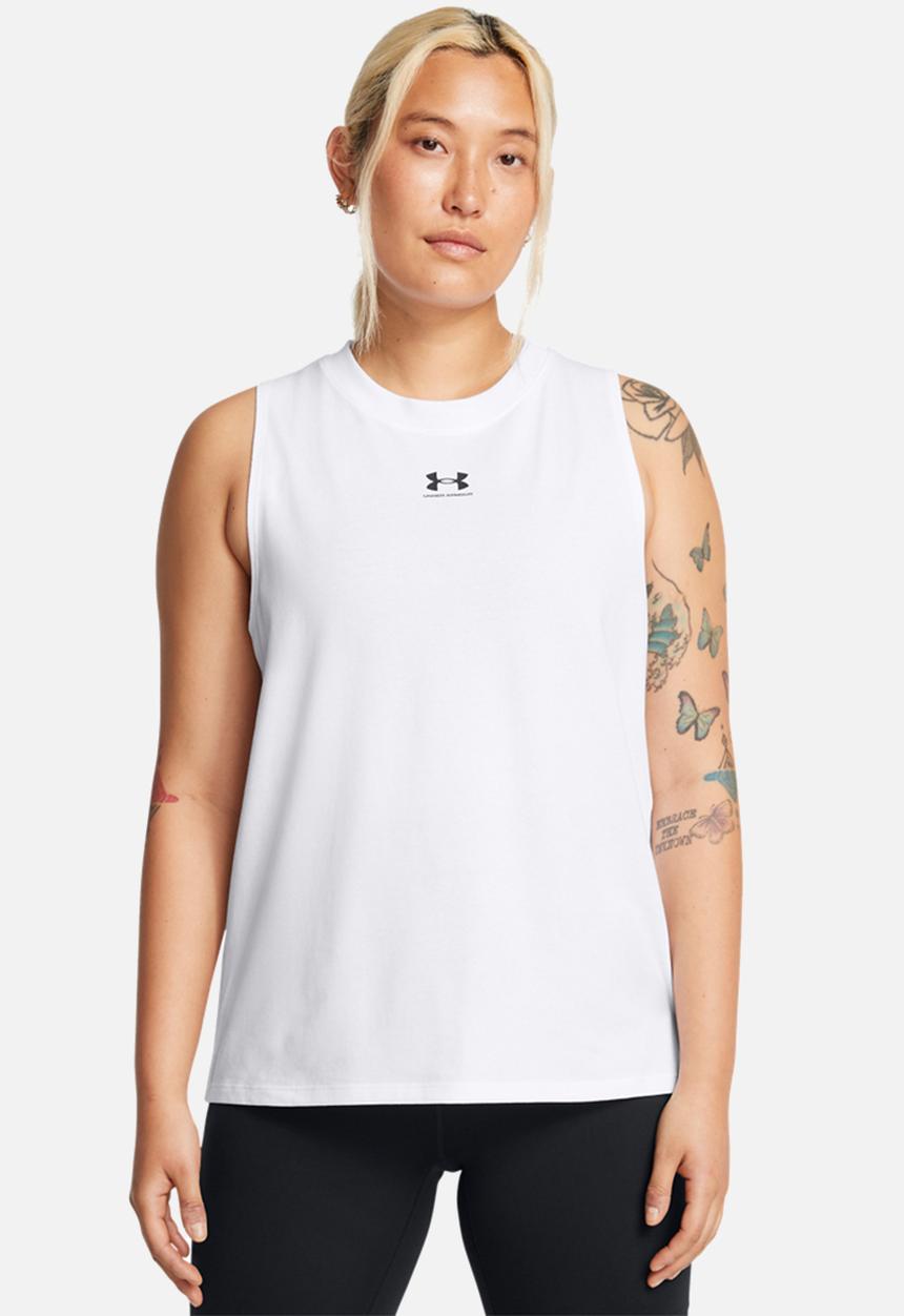 Under Armour - Campus Muscle Tank - White & Black