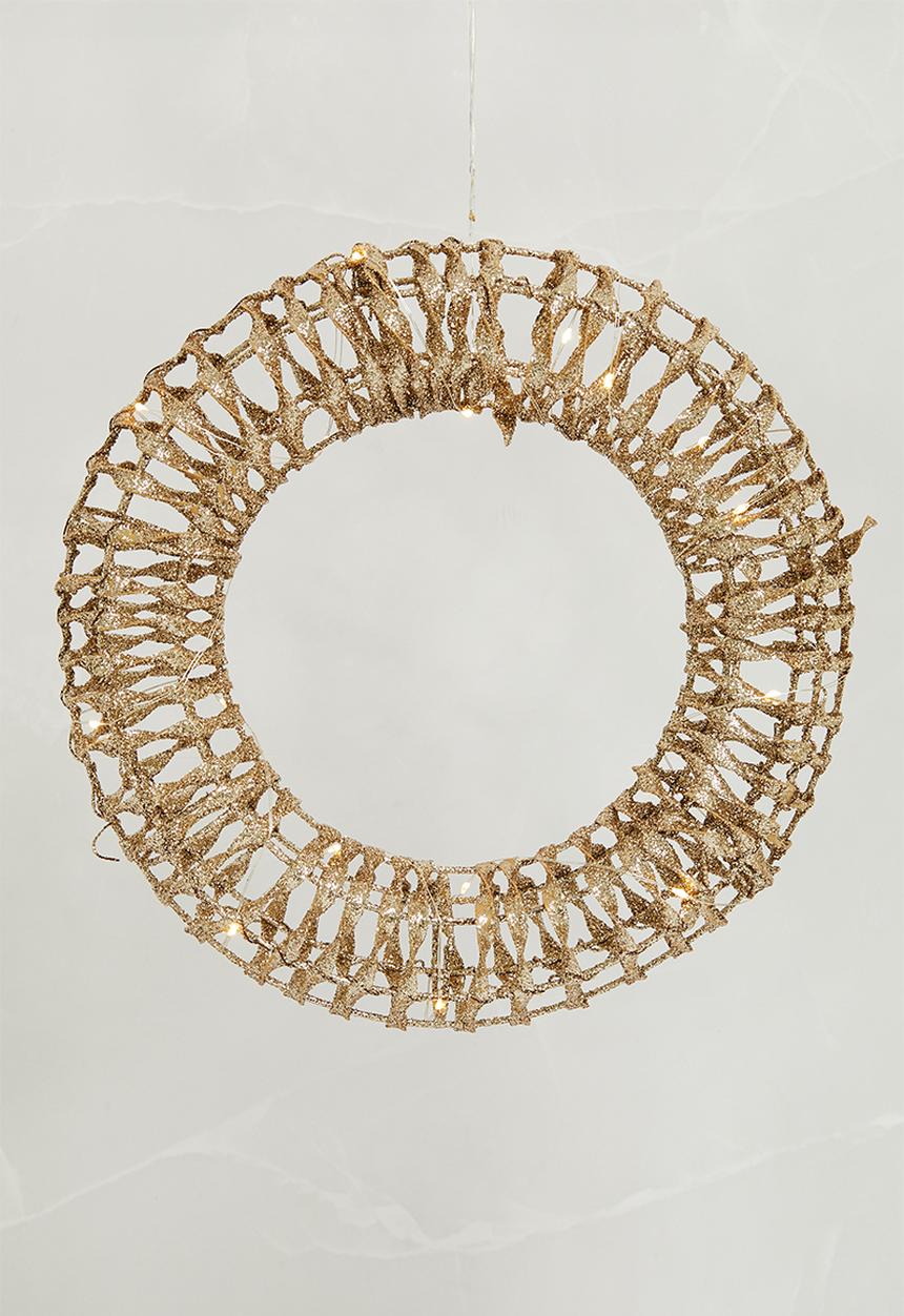 H&S - Wreath Hanging Deco - Gold