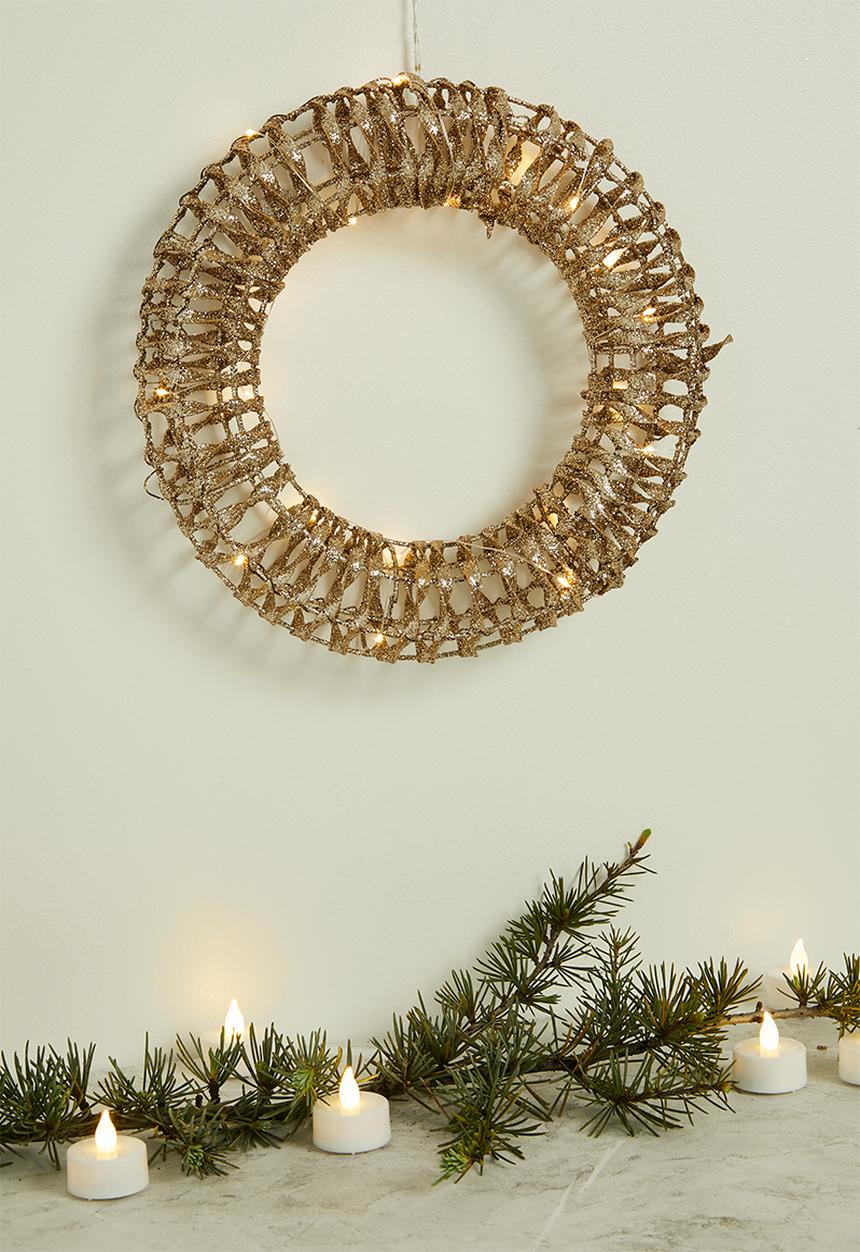 H&S - Wreath Hanging Deco - Gold