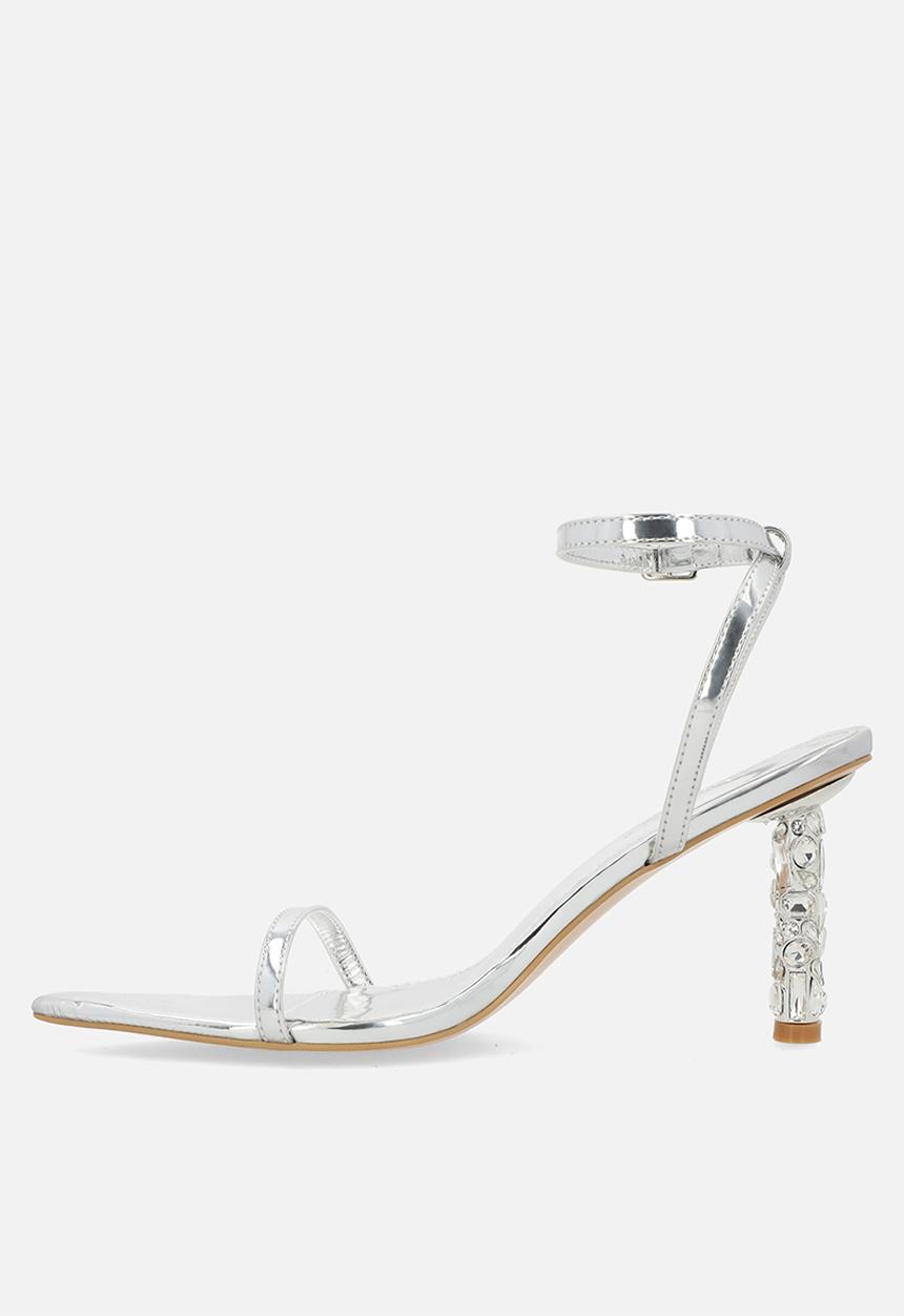 Public Desire - Jules ankle strap heel - silver