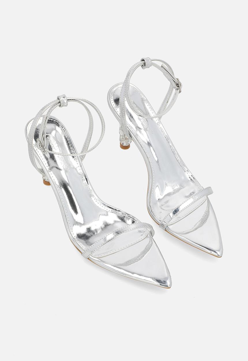 Public Desire - Jules ankle strap heel - silver