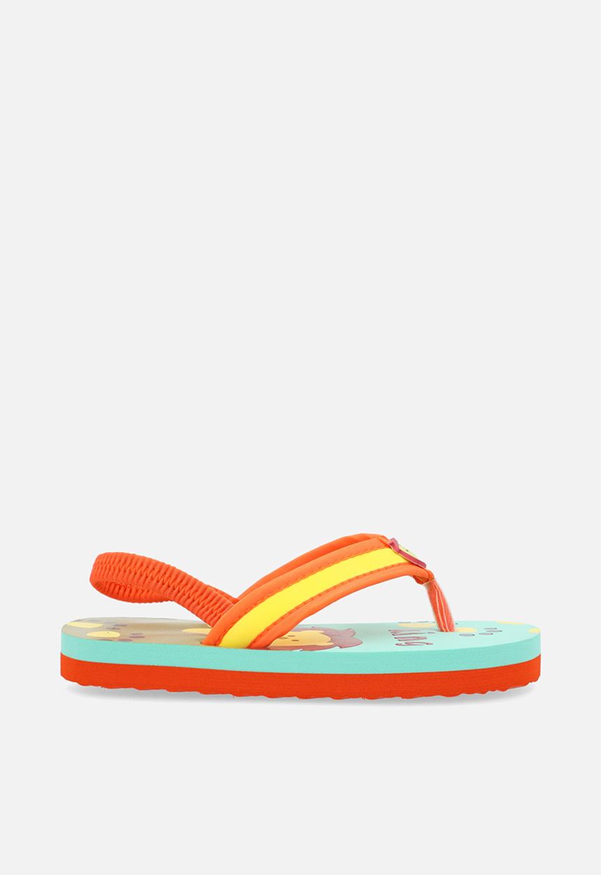 Pop Candy - Printed thong sandals - orange & yellow