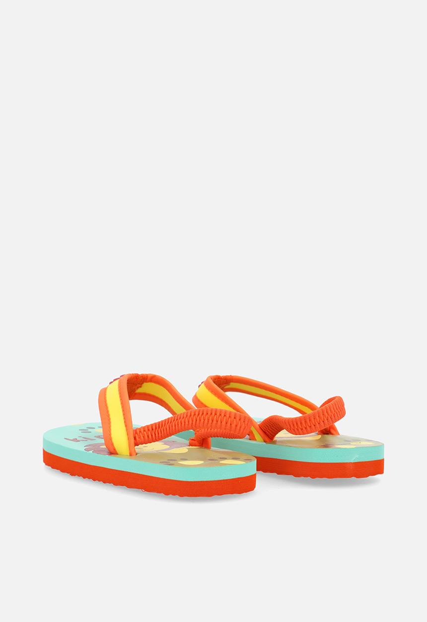 Pop Candy - Printed thong sandals - orange & yellow