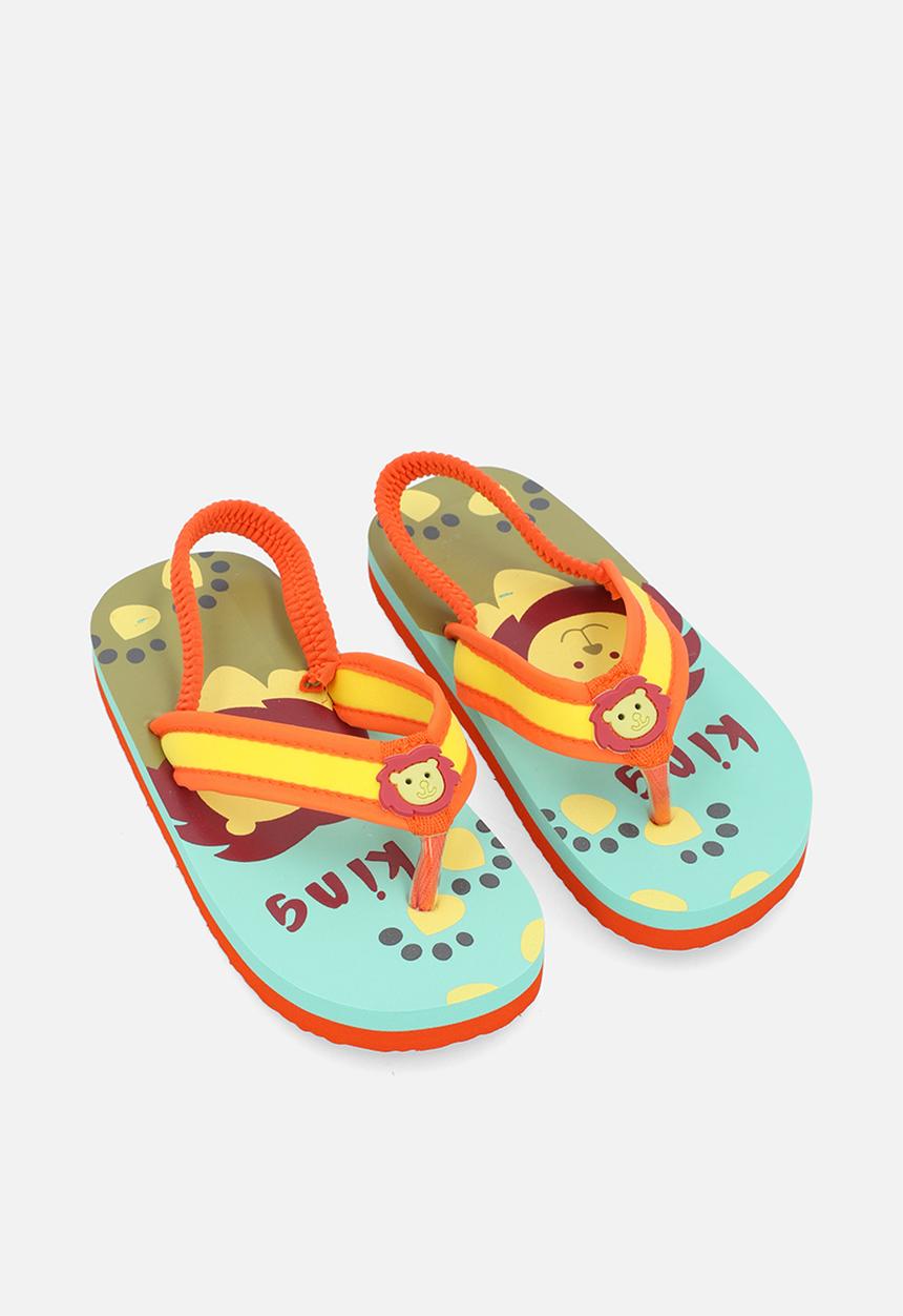 Pop Candy - Printed thong sandals - orange & yellow