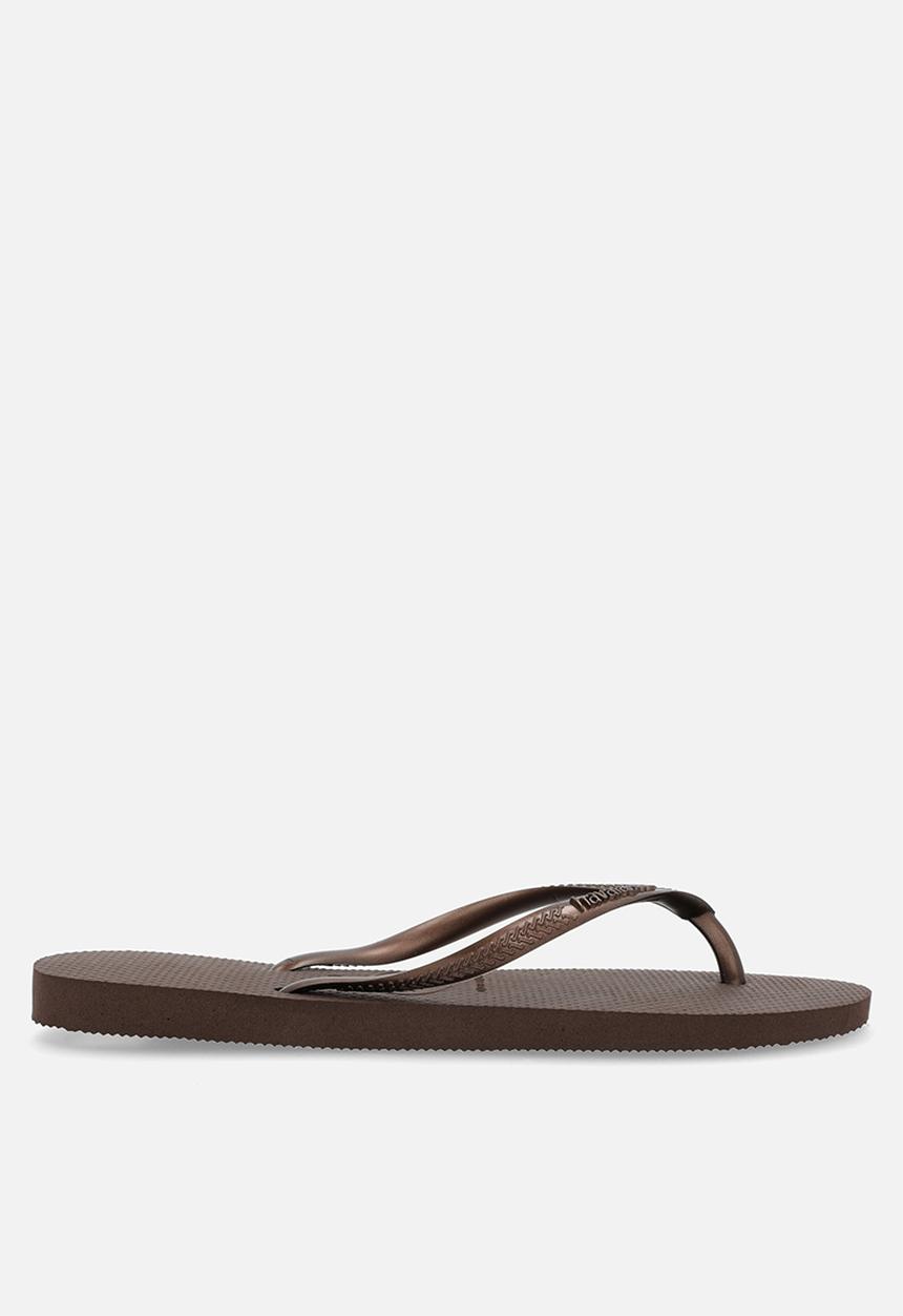 Havaianas - Slim - dark brown / metal acoused