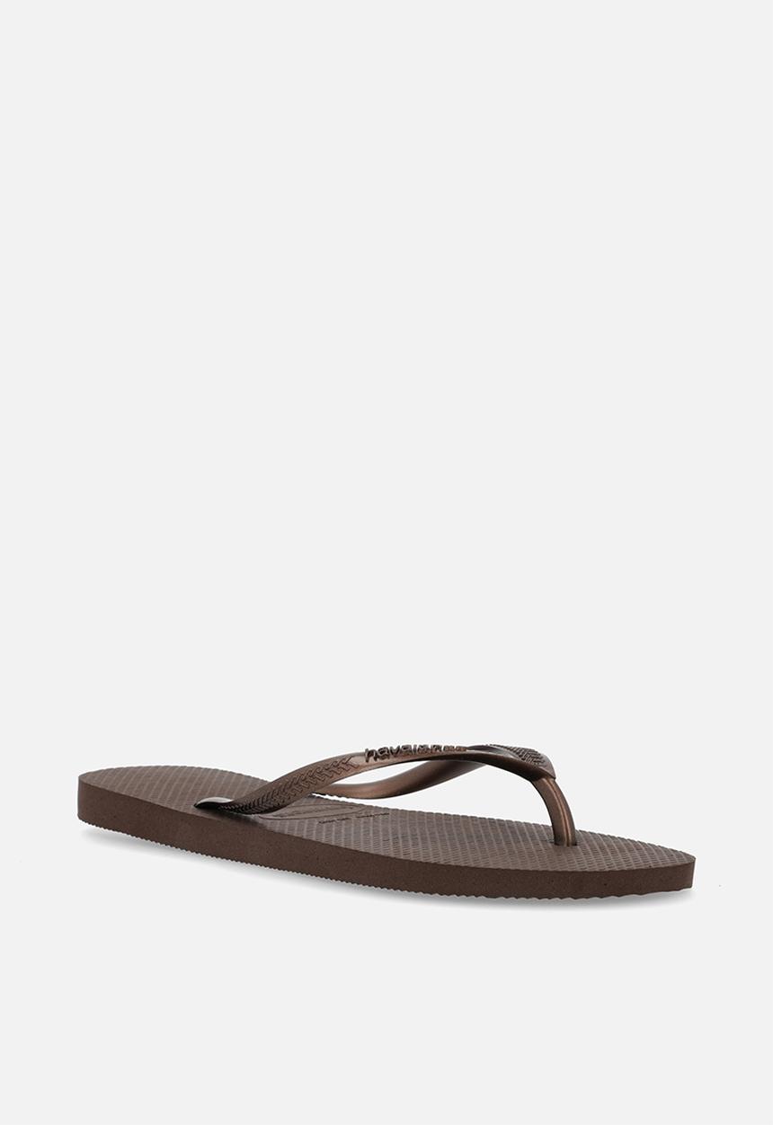 Havaianas - Slim - dark brown / metal acoused