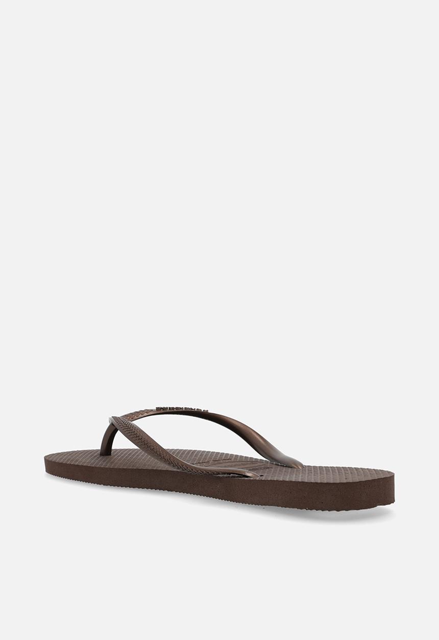 Havaianas - Slim - dark brown / metal acoused