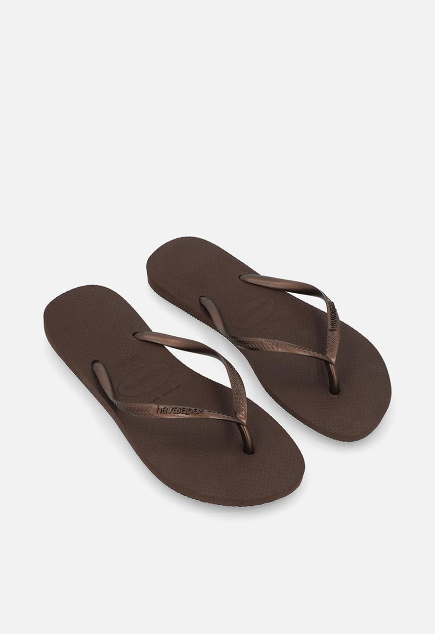 Havaianas - Slim - dark brown / metal acoused