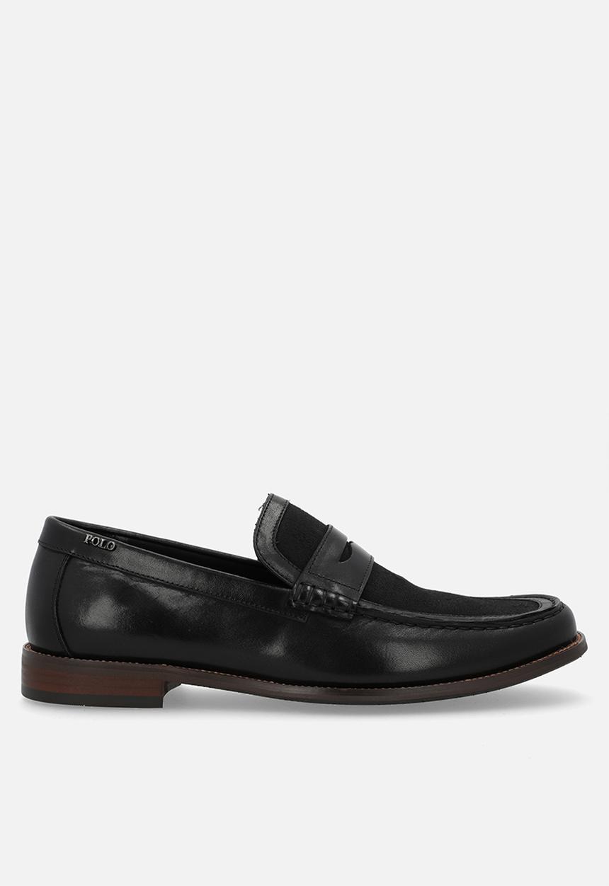 POLO - Jacquard monogram penny loafer - black