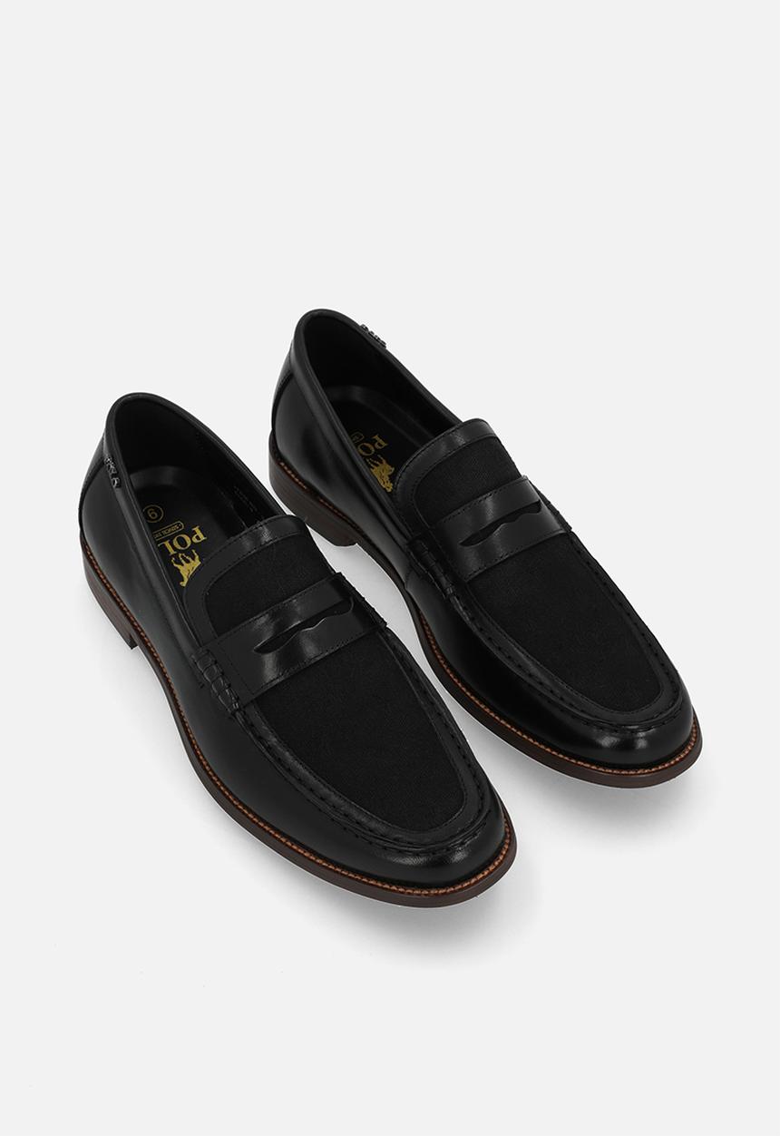 POLO - Jacquard monogram penny loafer - black