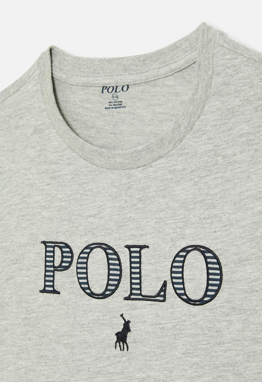 POLO - Boys carl printed ss tee - grey