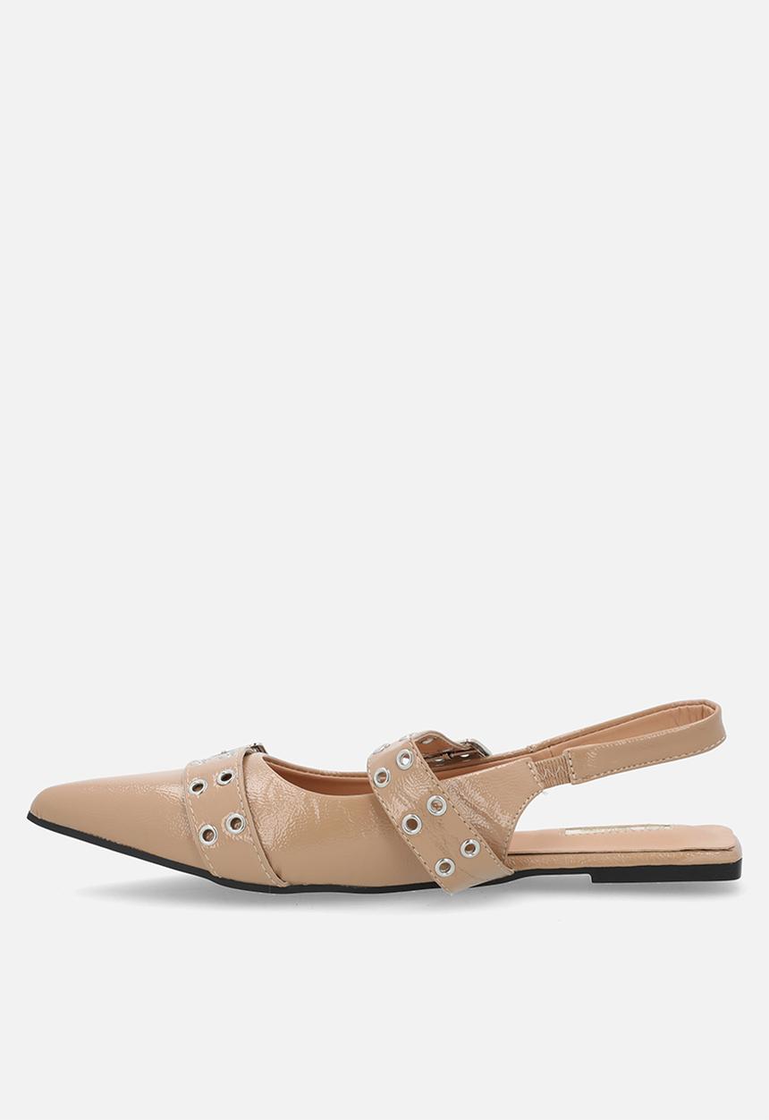 Plum - Keira slingback flat - camel
