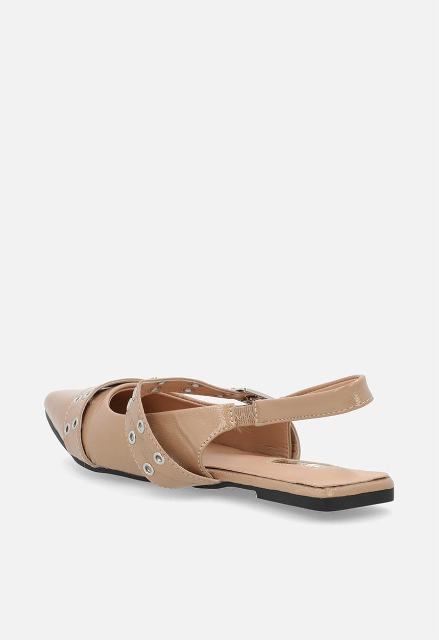 Plum - Keira slingback flat - camel