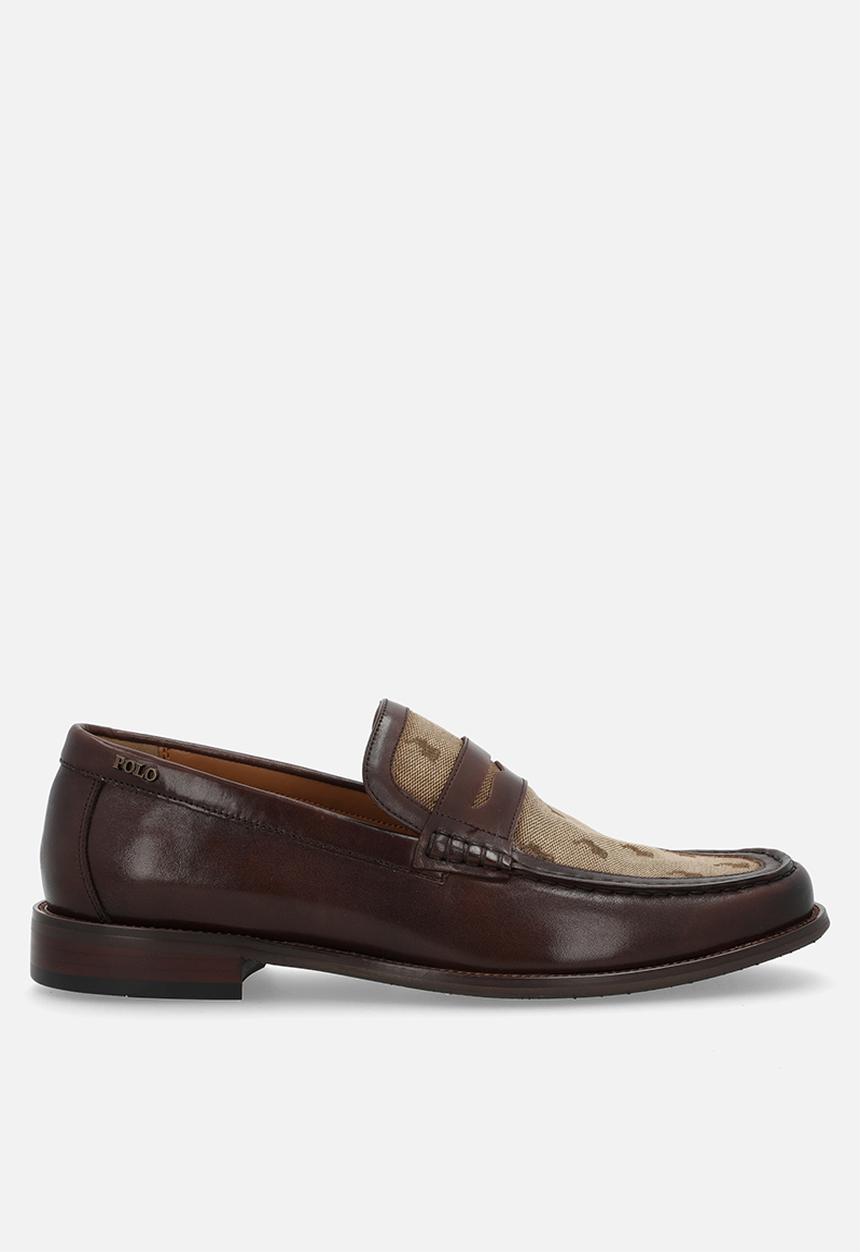 POLO - Jacquard monogram penny loafer - brown