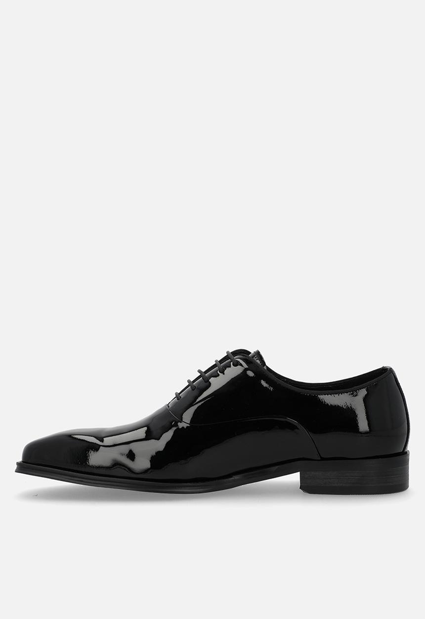 POLO - Patent oxford lace up - black