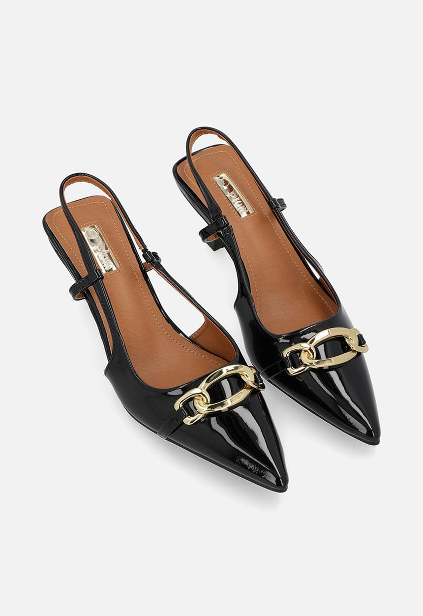 Plum - Jacqueline slingback heel - black