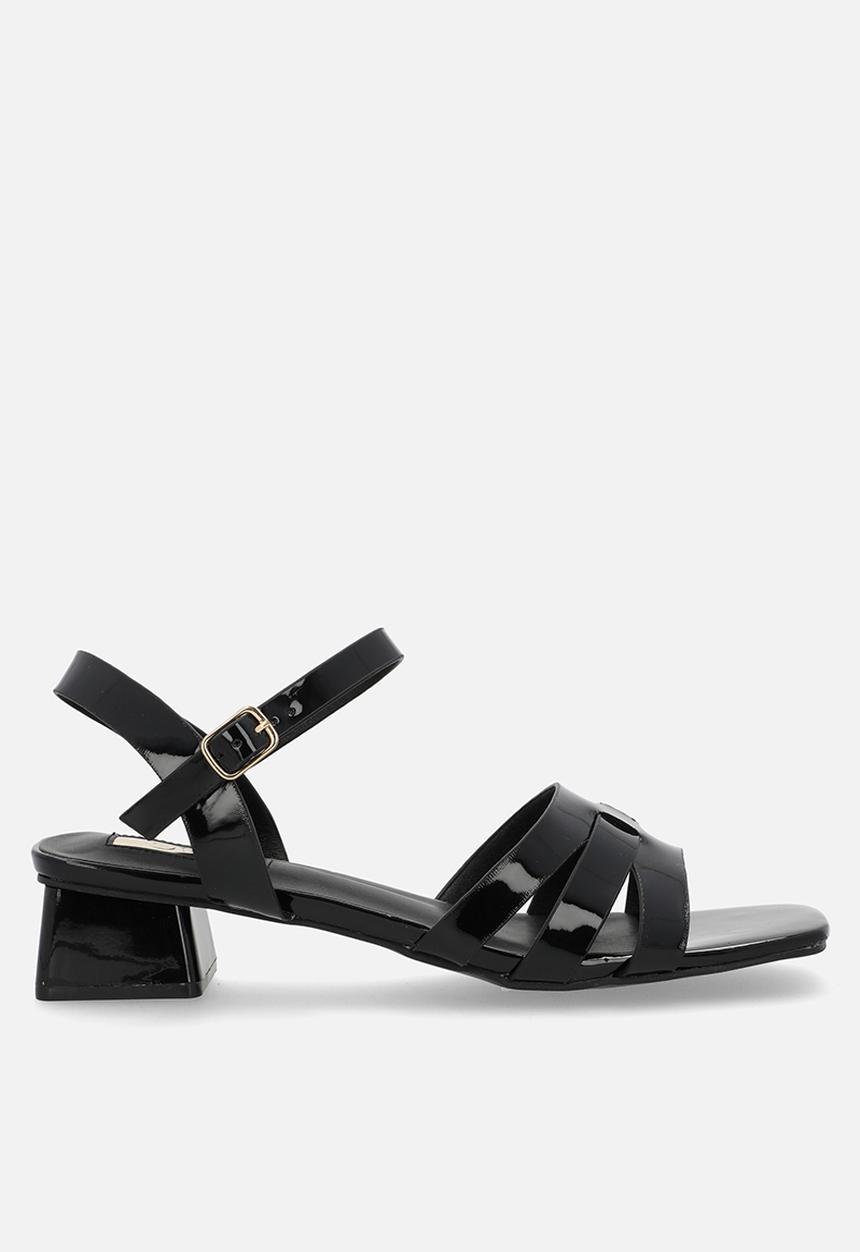 Plum - Hattie block heel - black