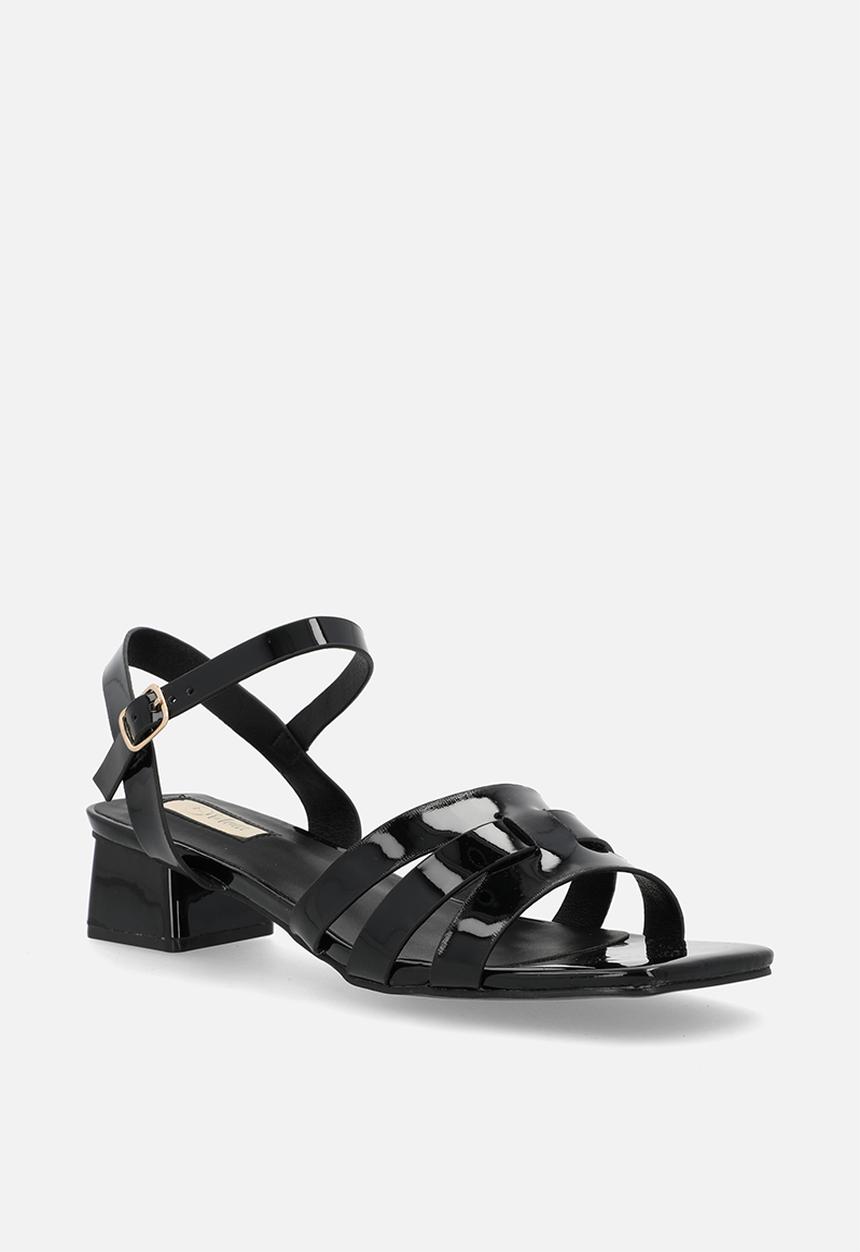 Plum - Hattie block heel - black