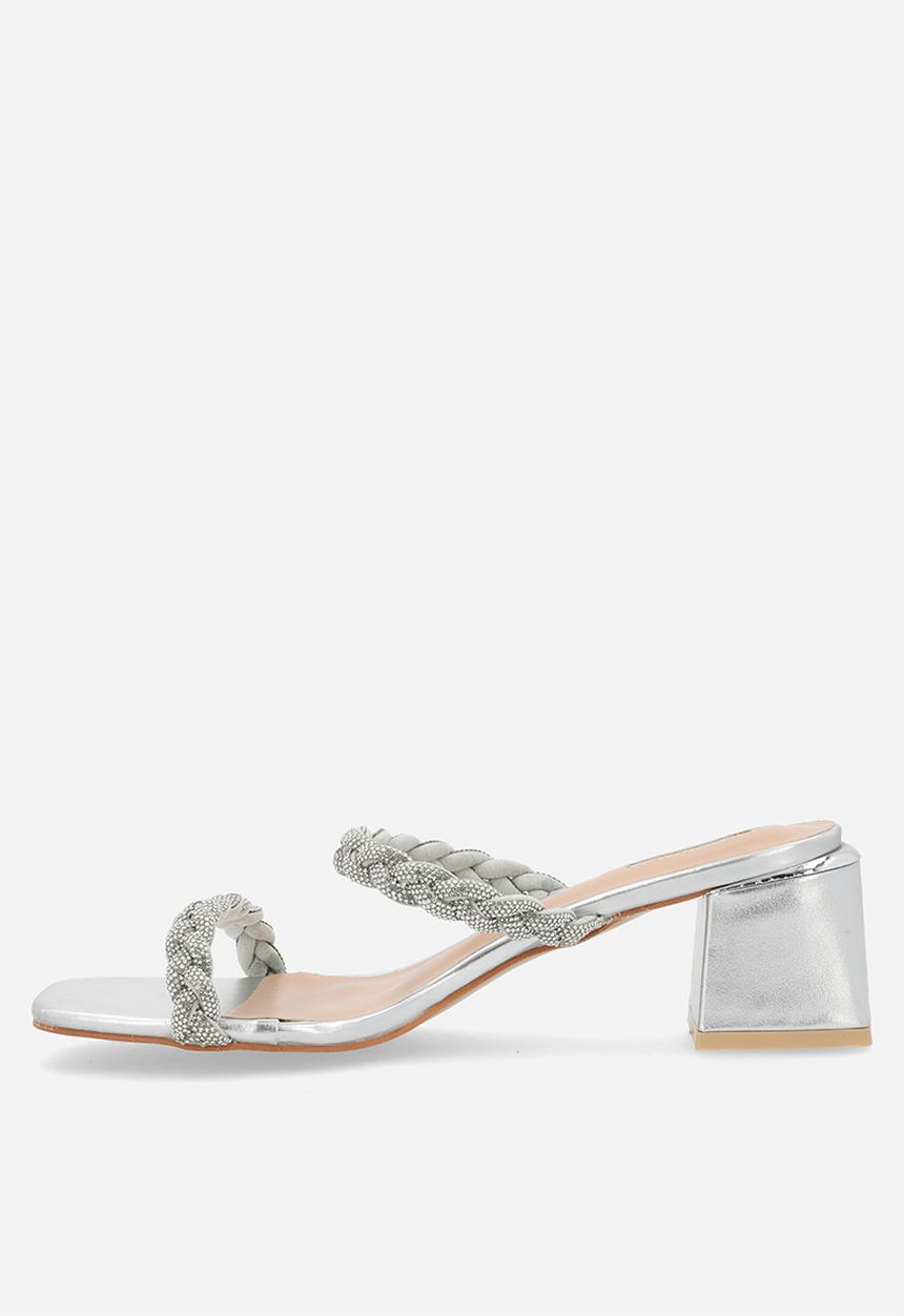 Plum - Avrie mule heel - silver