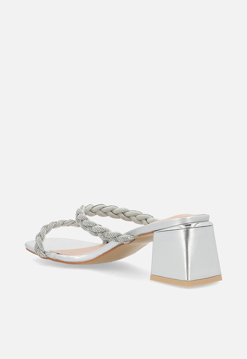 Plum - Avrie mule heel - silver