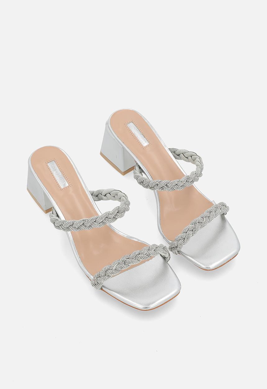 Plum - Avrie mule heel - silver