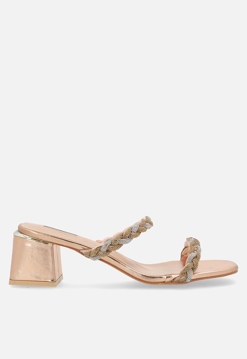 Plum - Avrie mule heel - rose gold