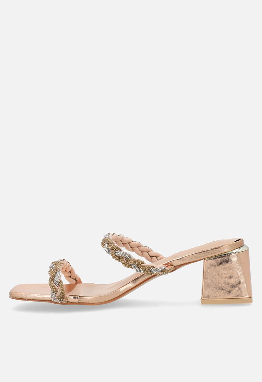 Plum - Avrie mule heel - rose gold