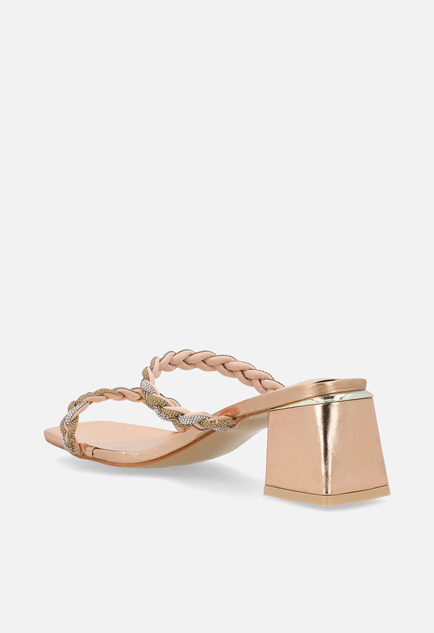 Plum - Avrie mule heel - rose gold