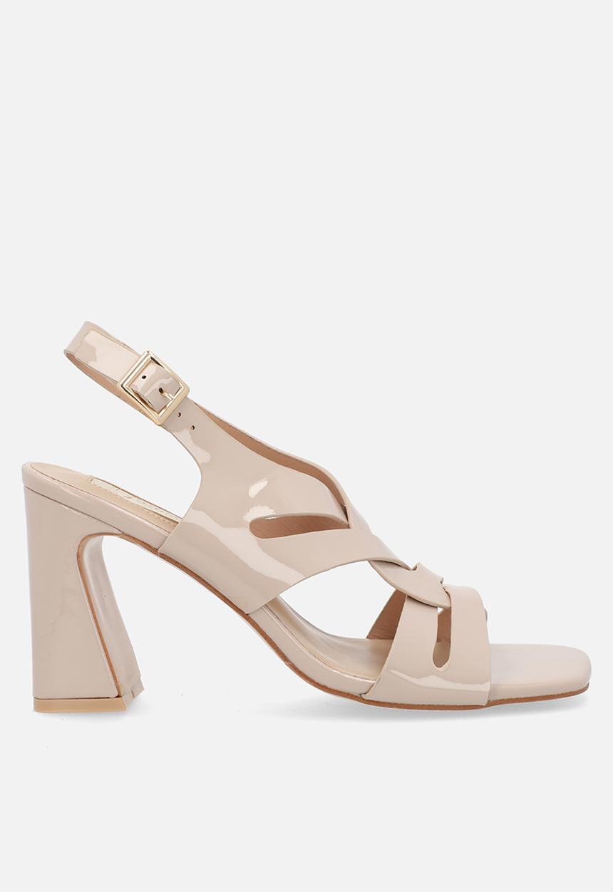 Plum - Esmeralda block heel - neutral