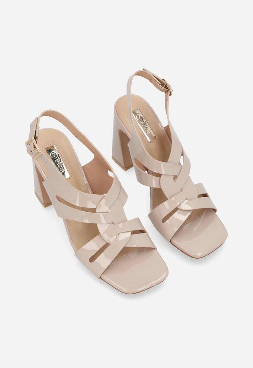 Plum - Esmeralda block heel - neutral