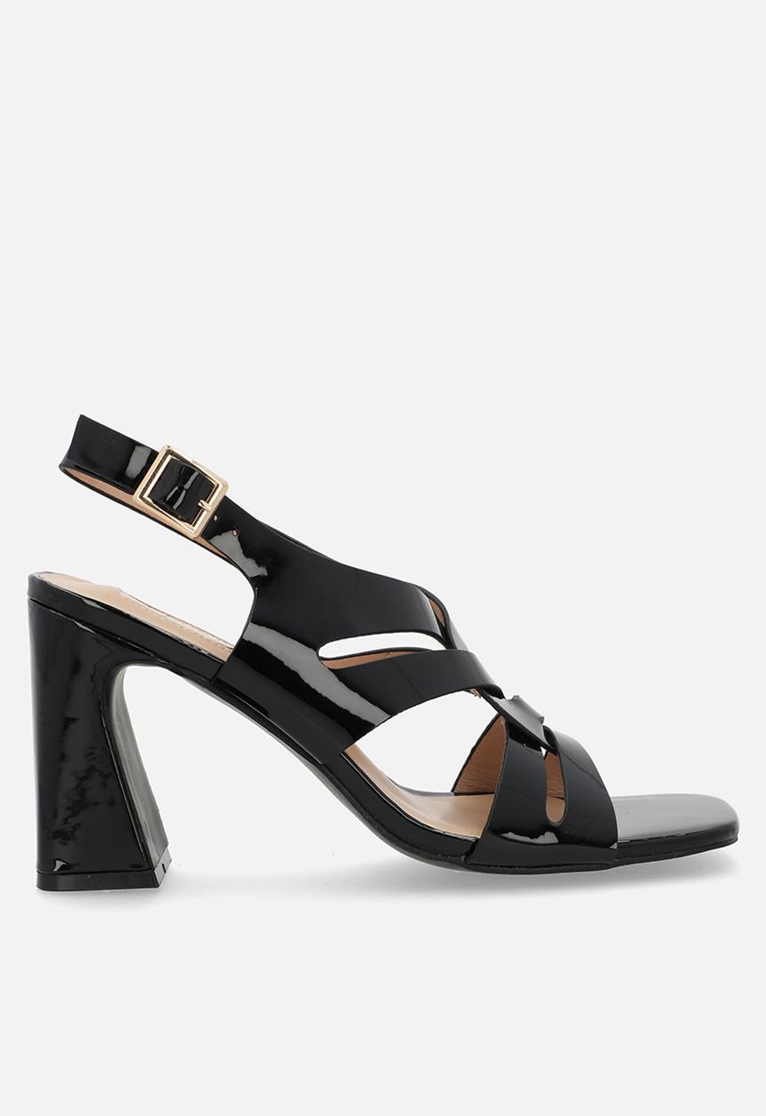 Plum - Esmeralda block heel - black