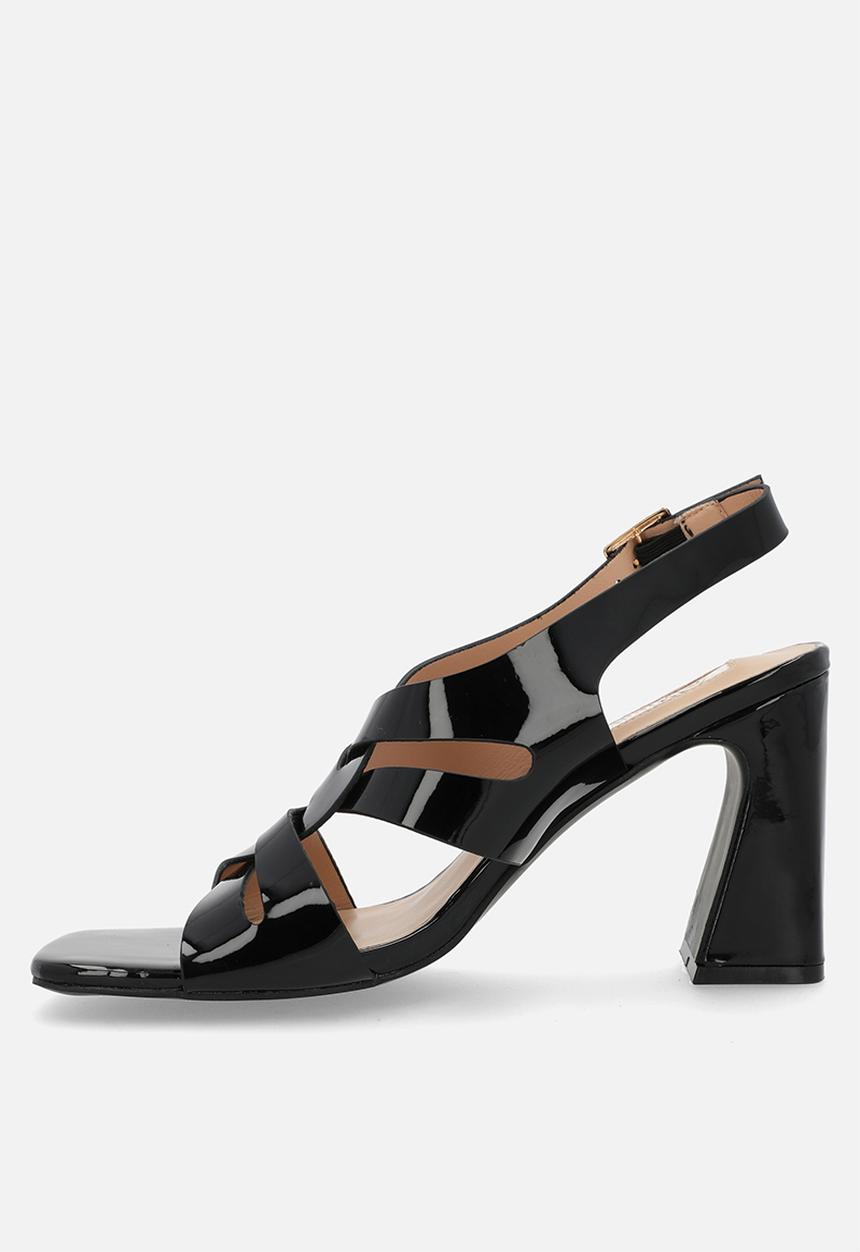 Plum - Esmeralda block heel - black